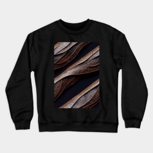 Dark Brown Ornamental Leather Stripes, natural and ecological leather print #38 Crewneck Sweatshirt